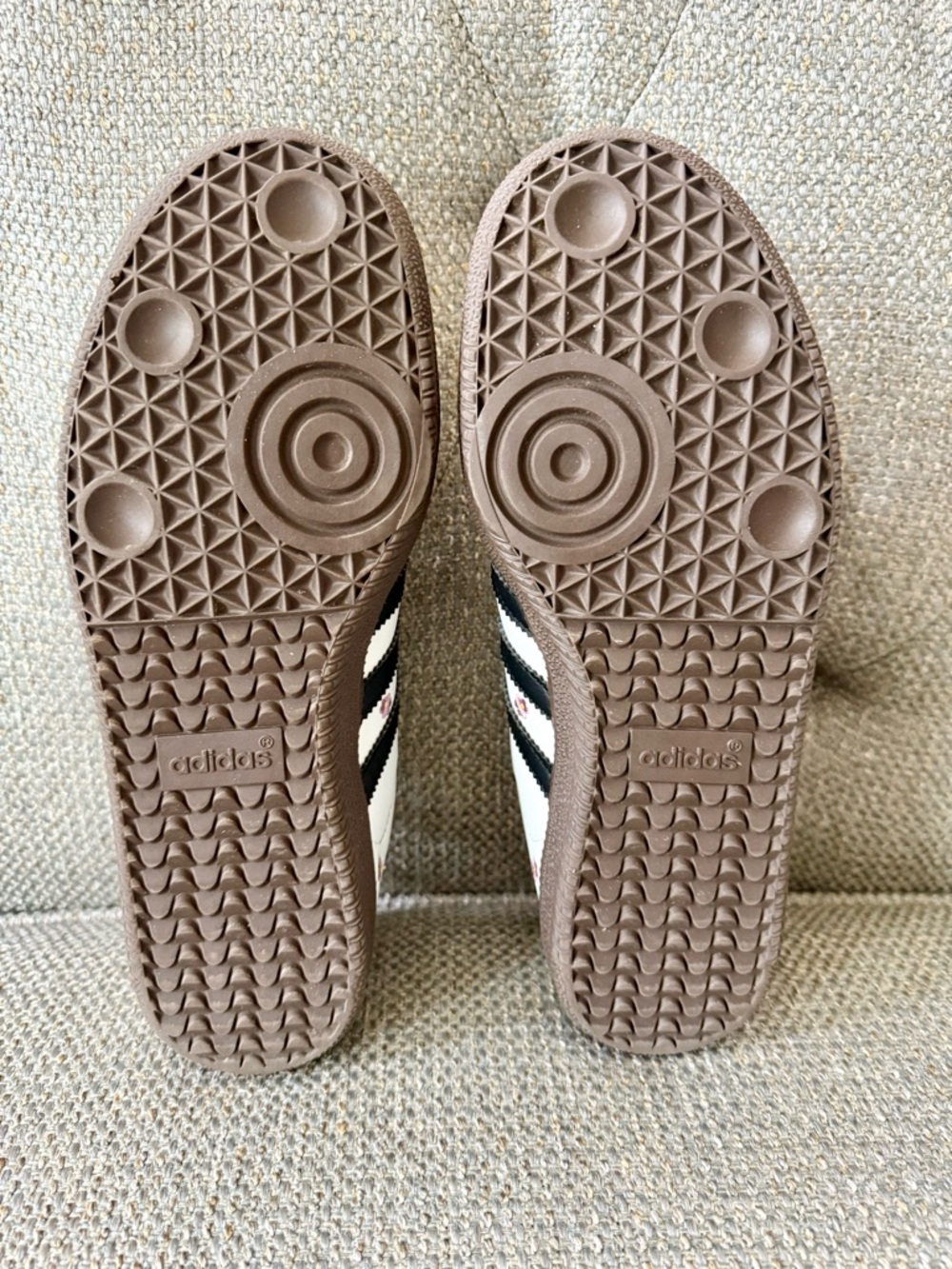 adidas Samba White with Black Stripes and Brown Sole - Picture 8 of 9